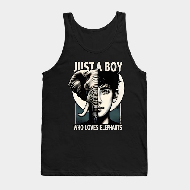 Just A Boy Love For Elephants Tank Top by coollooks